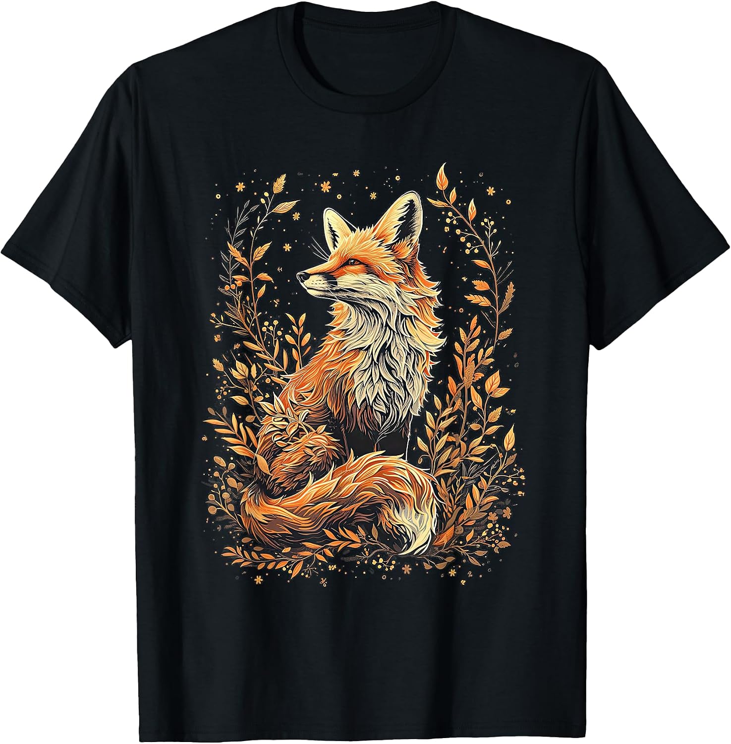 Fox in Nature with Flowers Designs