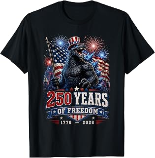 Kaiju Monster Japanese 250 Years 1776 2026 4th of July T-Shirt