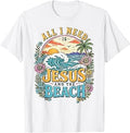 All I Need is Jesus and The Beach Retro Christian Summer T-Shirt