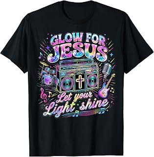 Retro Glow for Jesus Christian Faith Gift for Men Women Kids T-Shirt
