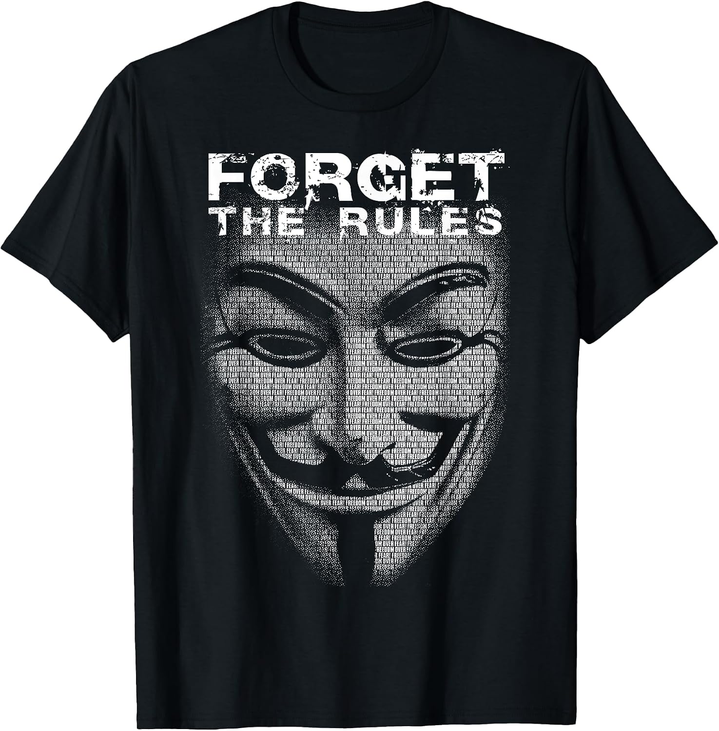 Hacker Mask Picture From Words Freedom Over Fear