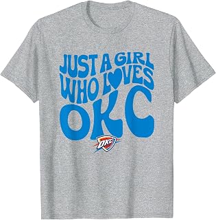 NBA Just a Girl Who Loves OKC Blue Wave Logo T-Shirt