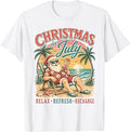 Christmas in July Relax Beach Santa Hawaiian Sunset Cruise T-Shirt