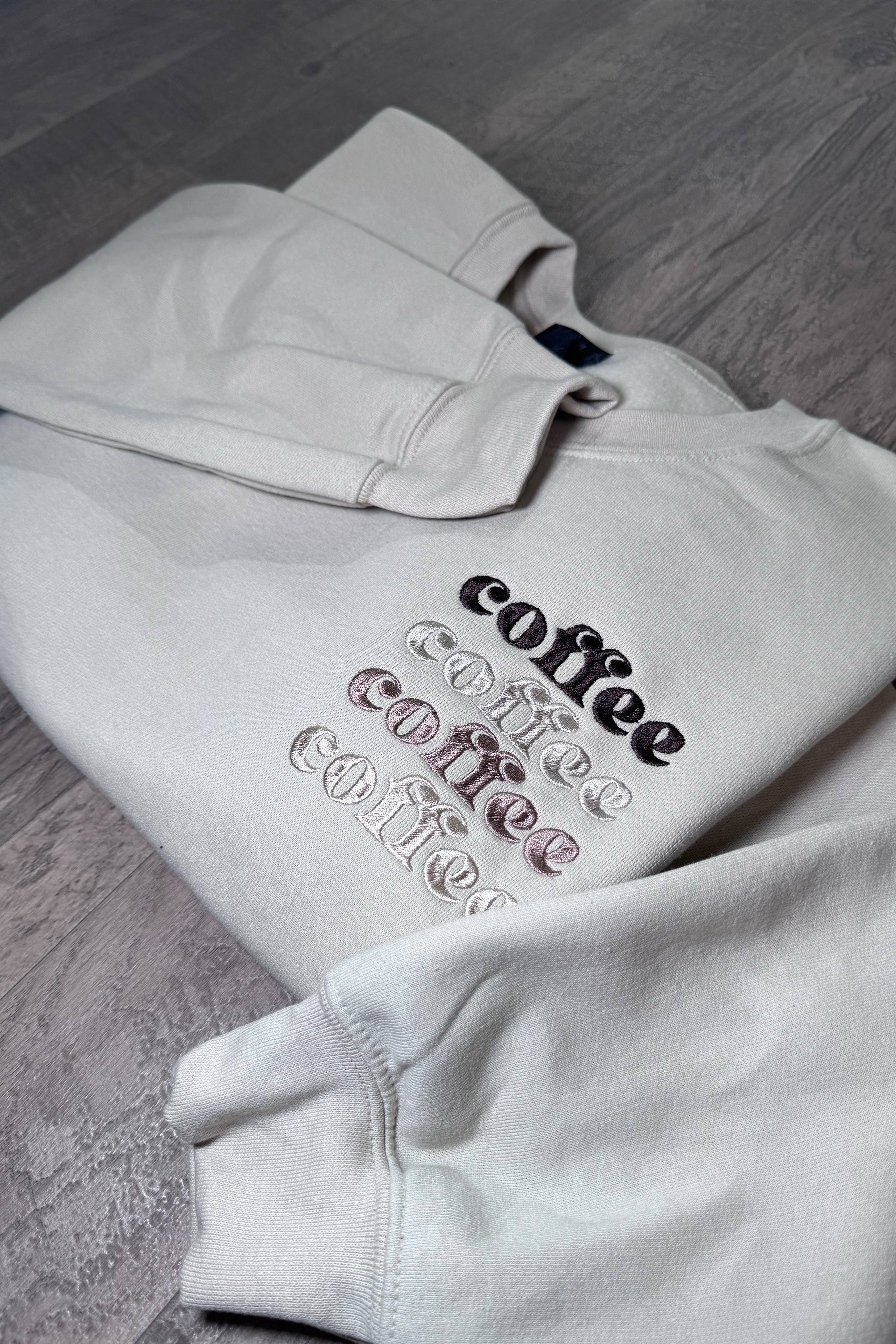Coffee Coffee Coffee Embroidered Sweater