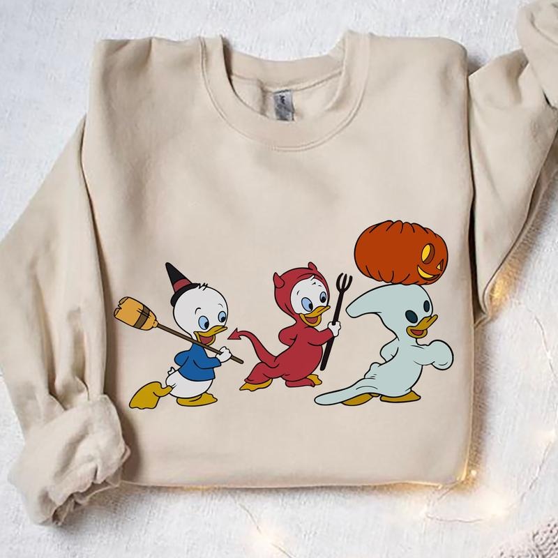 90s Halloween Sweatshirt, Retro Halloween Ducks Shirt, Halloween Cartoon Sweatshirt, Spooky Season Shirt, Halloween Duck...