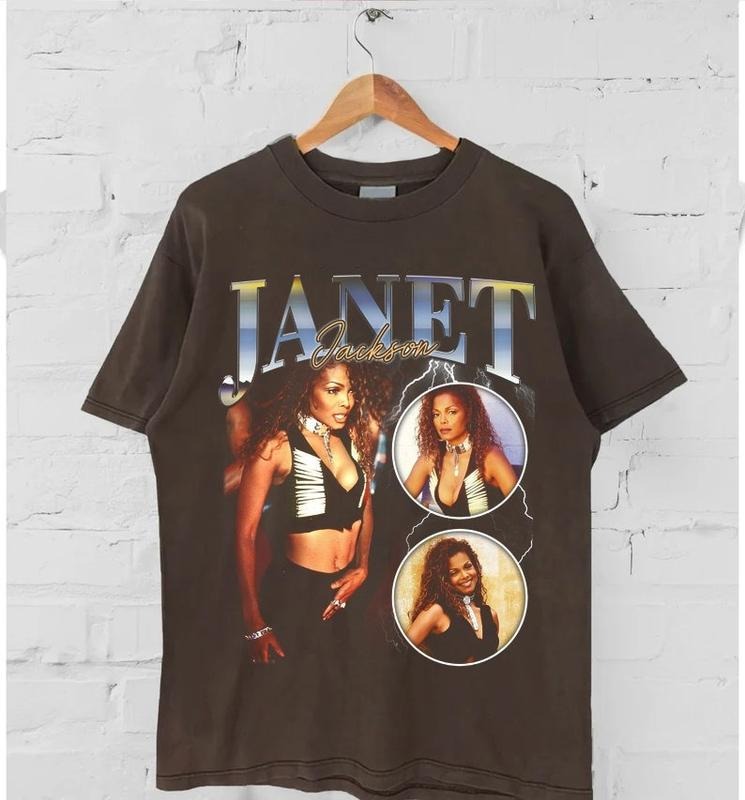90s Janet Jackson Vintage T shirt, Hip Hop shirt, Gift for her, Gift for him, Gift for fan Cotton Menswear Hoodie, Sweatshirt
