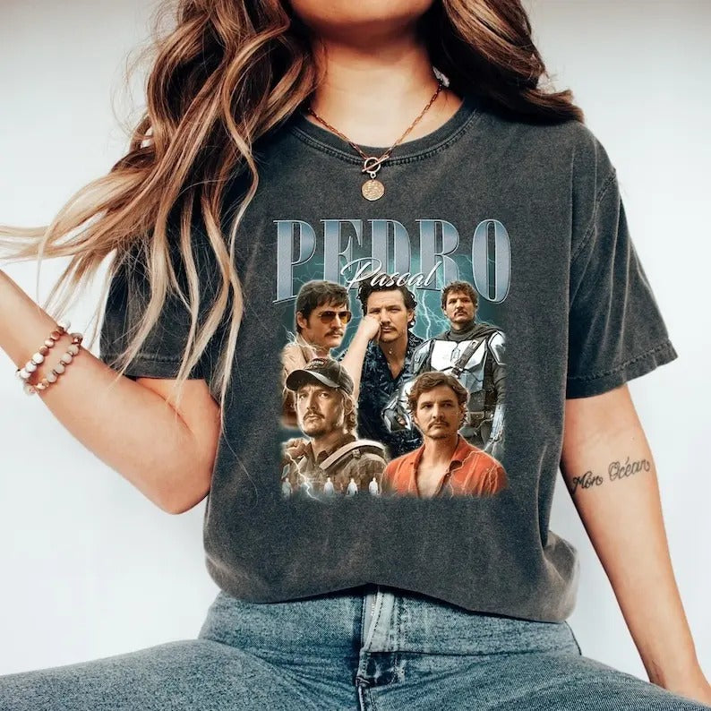 90s Retro Funny Pedro Pascal T-Shirt, Retro Funny Pedro Pascal Shirt, Pedro Pascal Fans Gift, Tribute Celebrity Graphic...