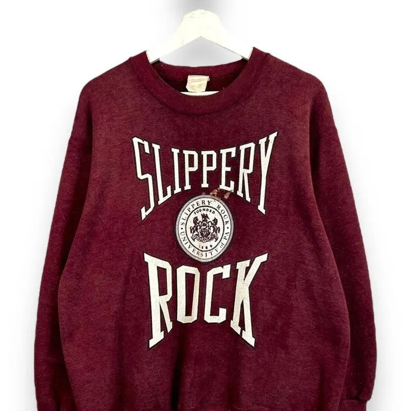 Vintage 80s/90s Slippery Rock NCAA Collegiate Crest Graphic Sweatshirt Size XL T-Shirts, Hoodie | HypeDripTees.com
