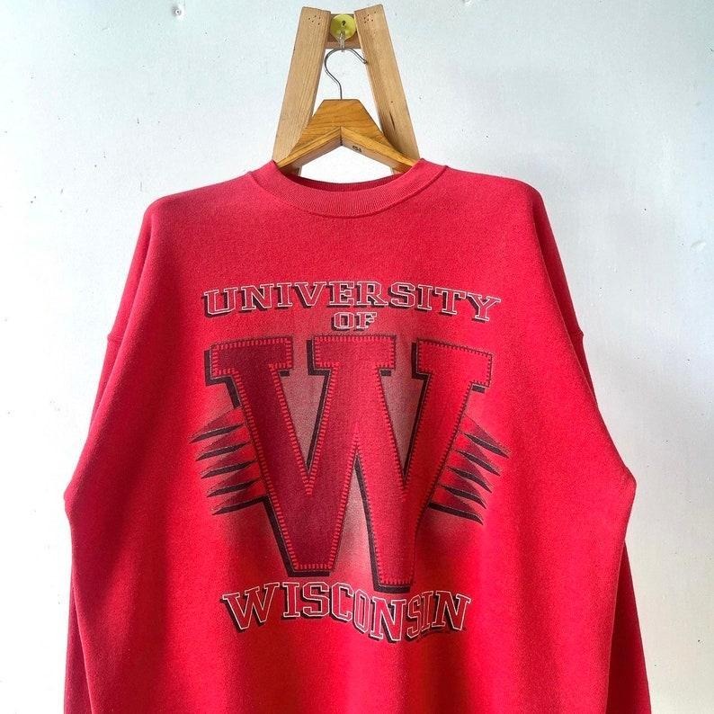 90s Wisconsin Badgers UW sweatshirt Cotton Menswear T-Shirts, Hoodie | HypeDripTees.com