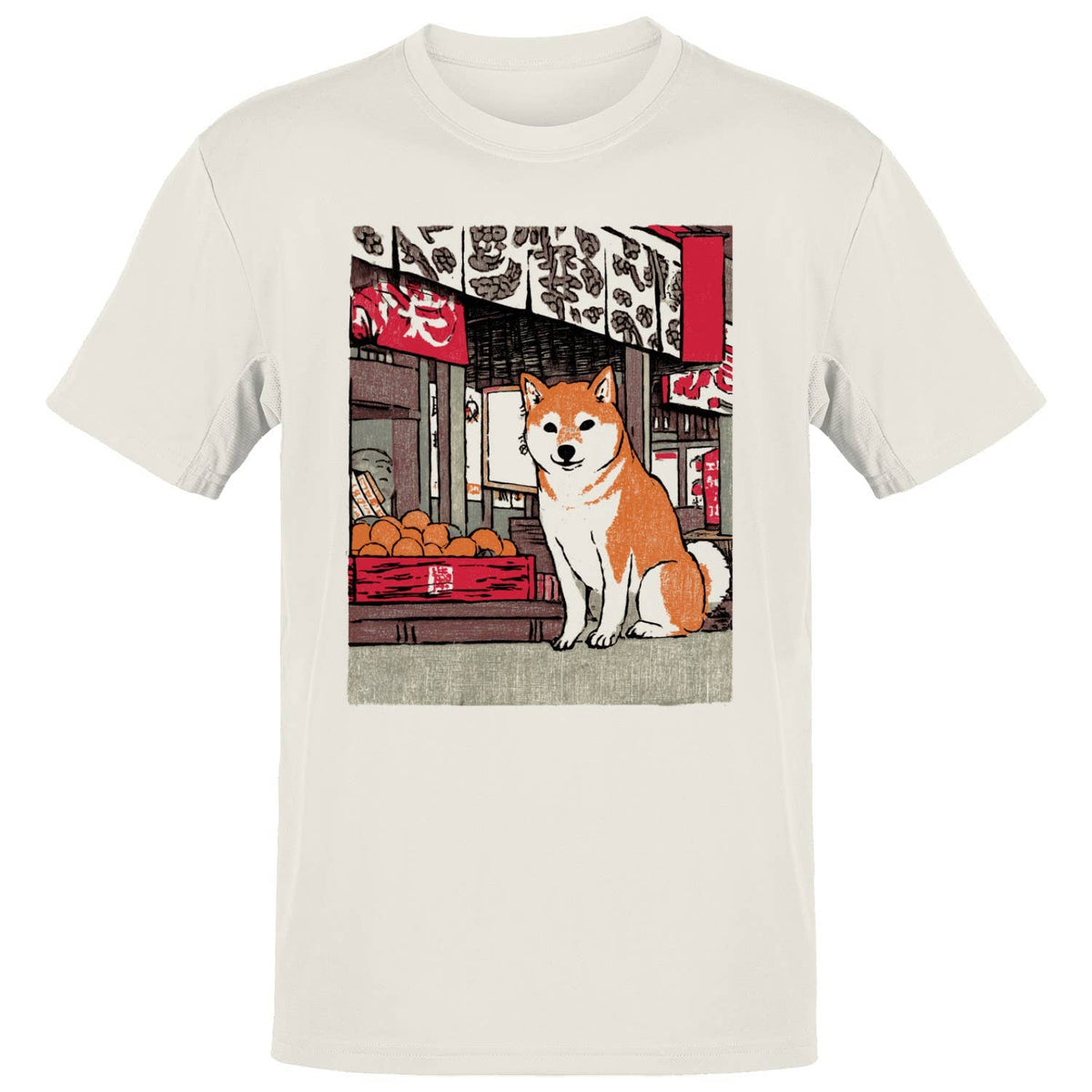 Shiba Inu Market Street Japanese Art T-Shirt