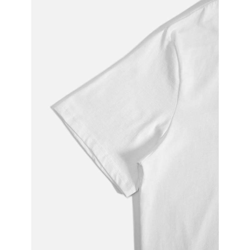 A Short-Sleeved Spring And Summer T-Shirt with Letter Prints, 100% Cotton  T-Shirt - Relaxed Fit Crew Neck Short Sleeve...