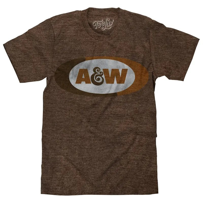 A&W Faded Logo T-Shirt - Brown Hoodie, Sweatshirt | HypeDripTees.com