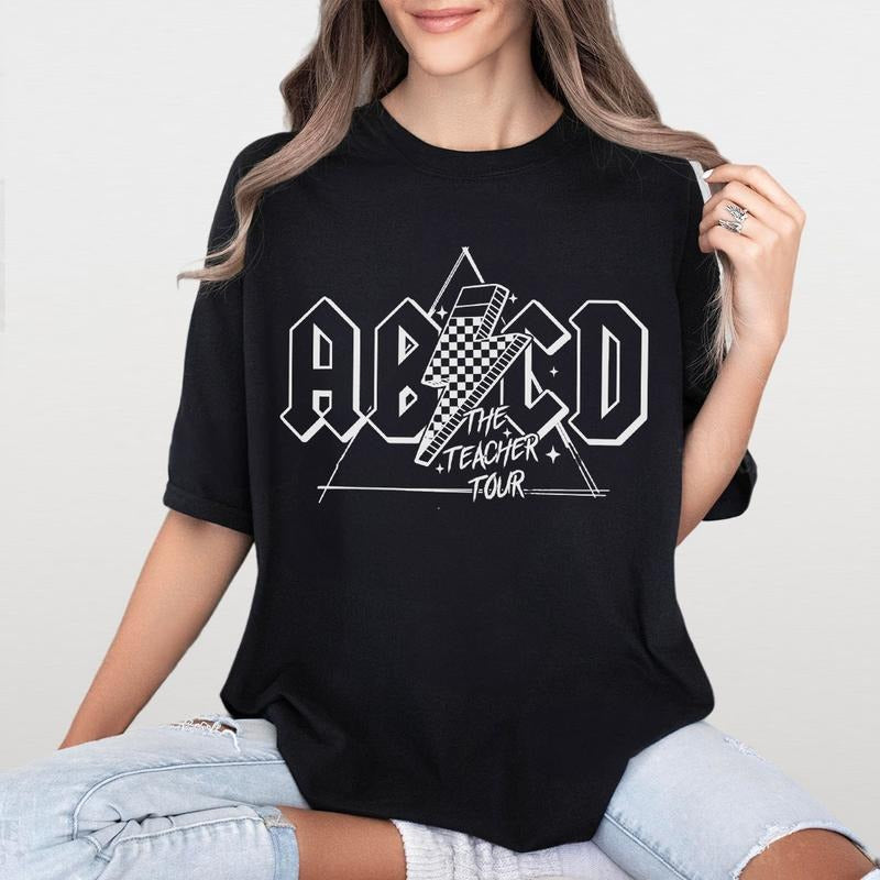 ABCD The Teacher Tour Shirt, Rock N' Roll Teacher T-Shirt, Funny Teacher Tee, Back To School Teacher Gift, Educator Life...