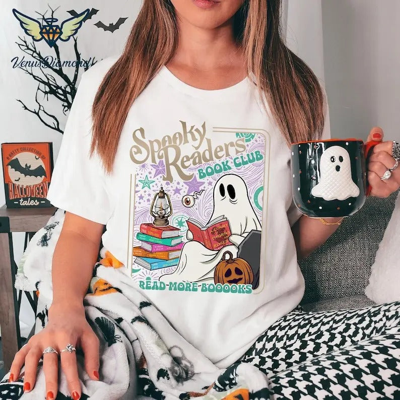 ACOTAR Ghost Books Halloween Halloween Ghost Reading Shirt Halloween Spooky Readers Velaris Shirt City Starlight T-Shirts, Hoodie, Sweatshirt
