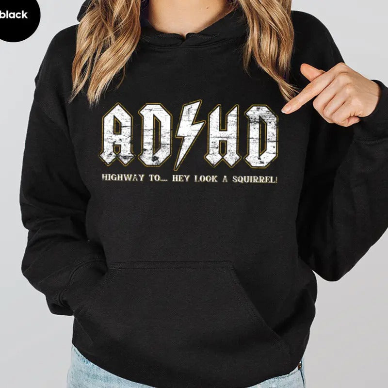 ADHD Hoodie Casual Street Style Fleece Fabric Pullover Sweatshirt for Women for Men, Perfect Gift T-Shirts | HypeDripTees.com