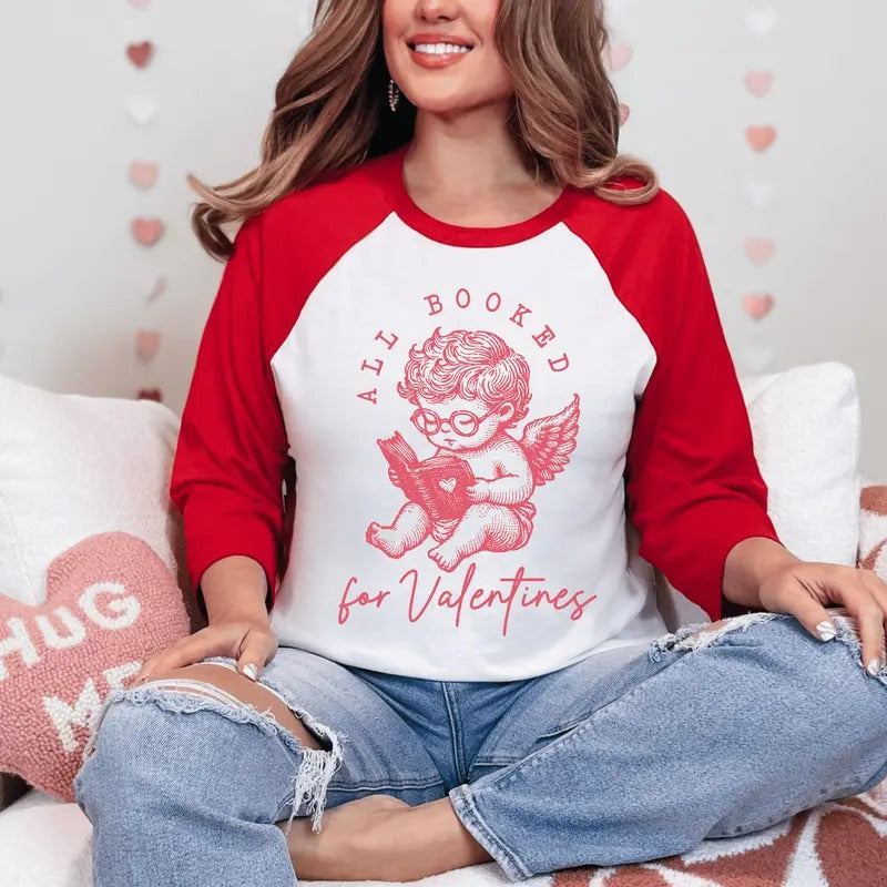 ALL Booked for Valentines Raglan Unisex Shirt - ONLY 1 at this price Hoodie, Sweatshirt | HypeDripTees.com