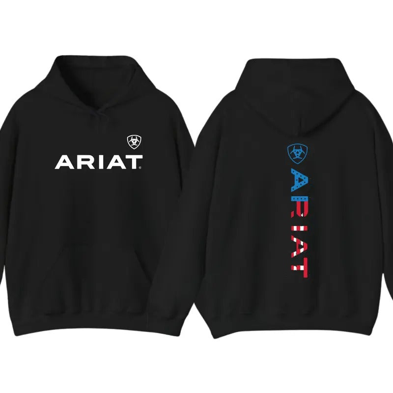 ARIAT Vertical Logo Bold American Flag Pattern T-Shirts, Hoodie, Sweatshirt