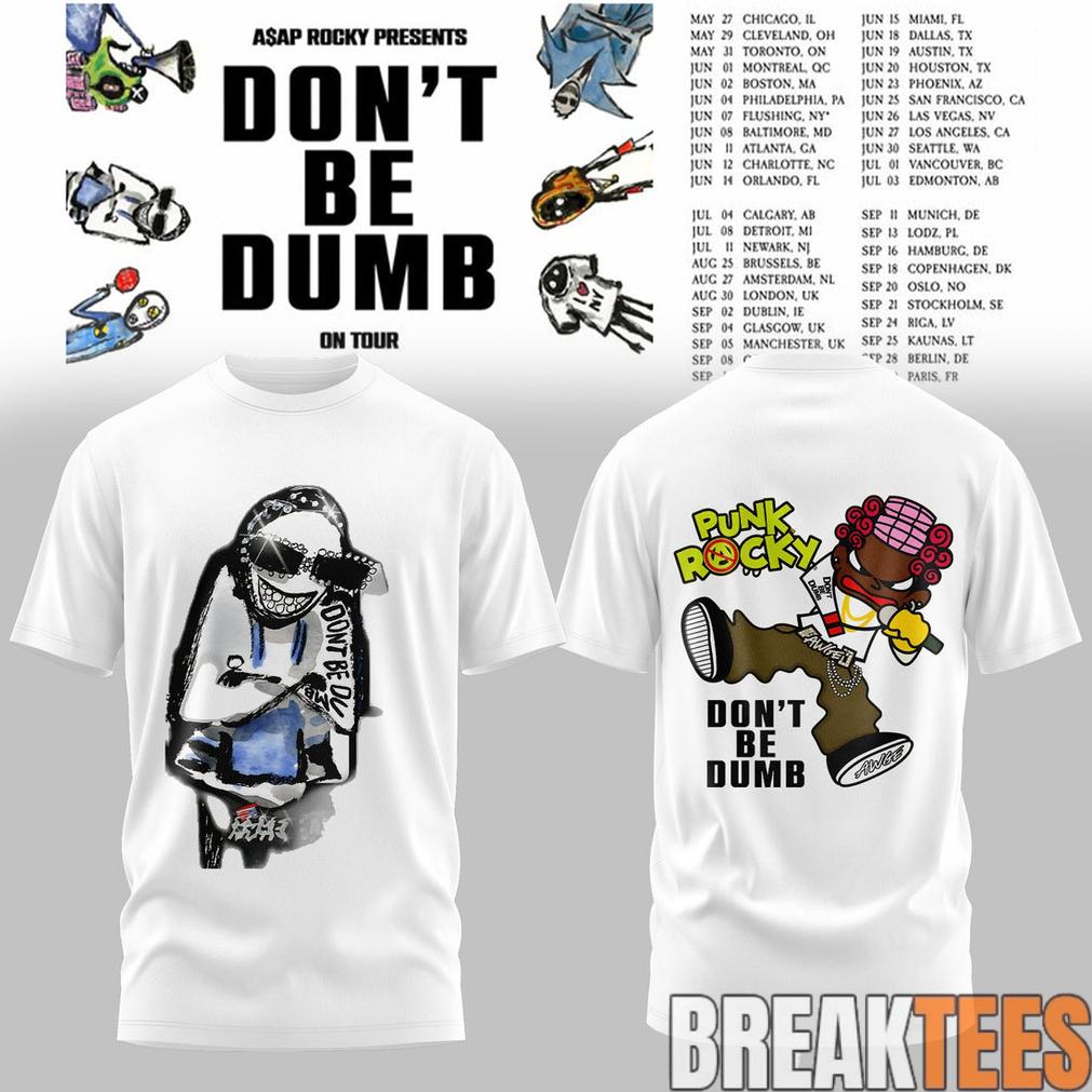 ASAP Rocky DON’T BE DUMB WORLD TOUR 2026 White Tee