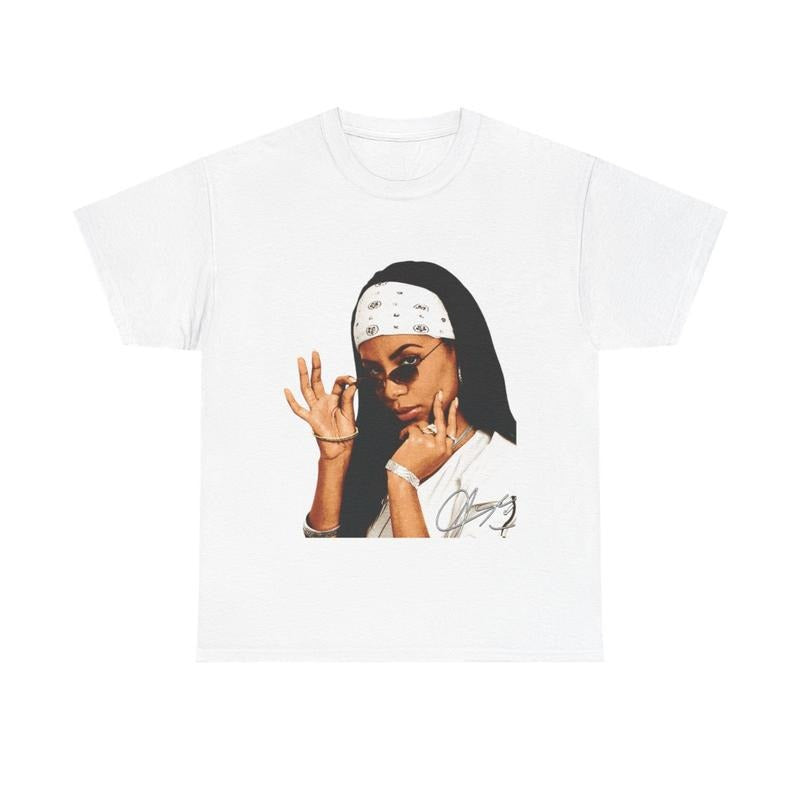 Aaliyah T-Shirt Rap Tee RNB Concert Merch Rare Hip Hop Graphic Print Casual Classic Cotton Menswear Retro Top Vintage...