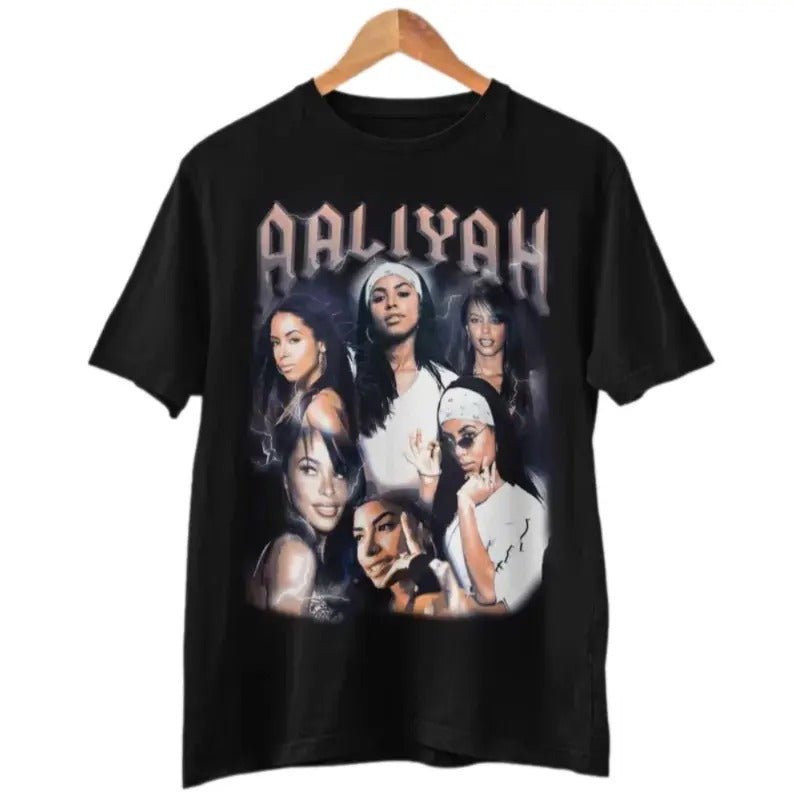Aaliyah Vintage T-Shirt, Aaliyah Homage Graphic Unisex Shirt, Retro 90's Fans Shirt, R&B Gift Hoodie, Sweatshirt