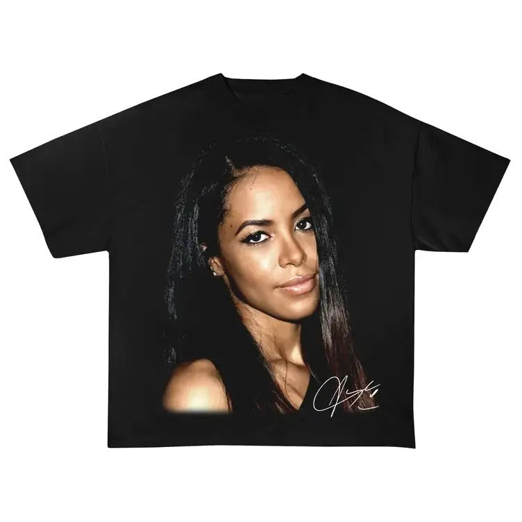 Aaliyah tee 90s, rapper, rap tee Classic Cotton Tshirt Hoodie, Sweatshirt | HypeDripTees.com