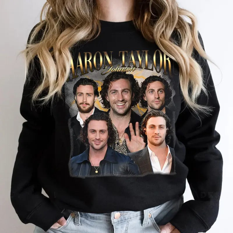 Aaron T.Johnson Vintage Tshirt, Aaron Johnson Shirt, Aaron Johnson in Kraven The Hunter Sweatshirt, Gift For Movies...