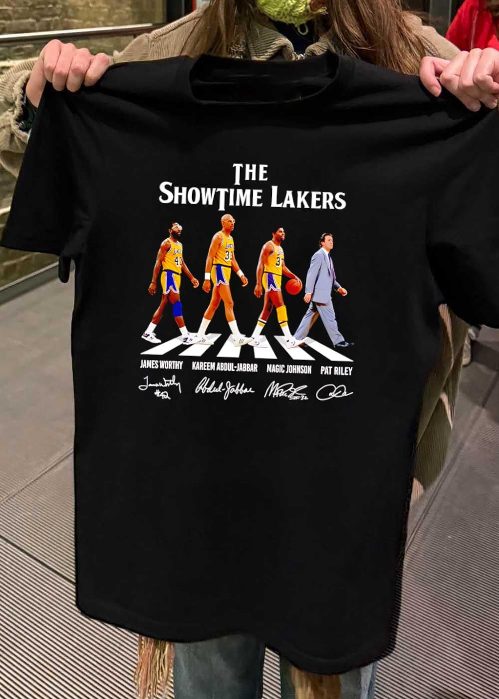 Abdul-Jabbar 32 Pat Riley James Worthy Kareem Magic Johnson The Showtime Lakers T-Shirt