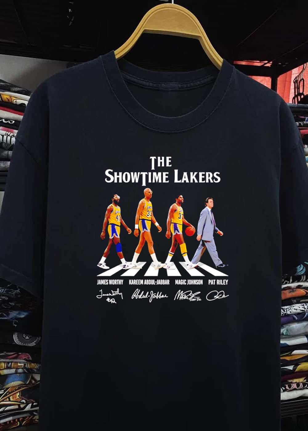 Abdul-Jabbar 32 Pat Riley James Worthy Kareem Magic Johnson The Showtime Lakers T-Shirt