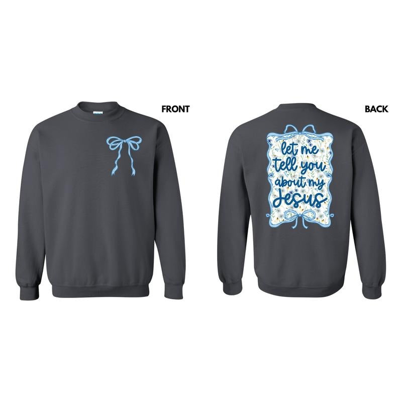 About My Jesus Blue Floral Sweatshirt 'NLB' T-Shirts, Hoodie | HypeDripTees.com
