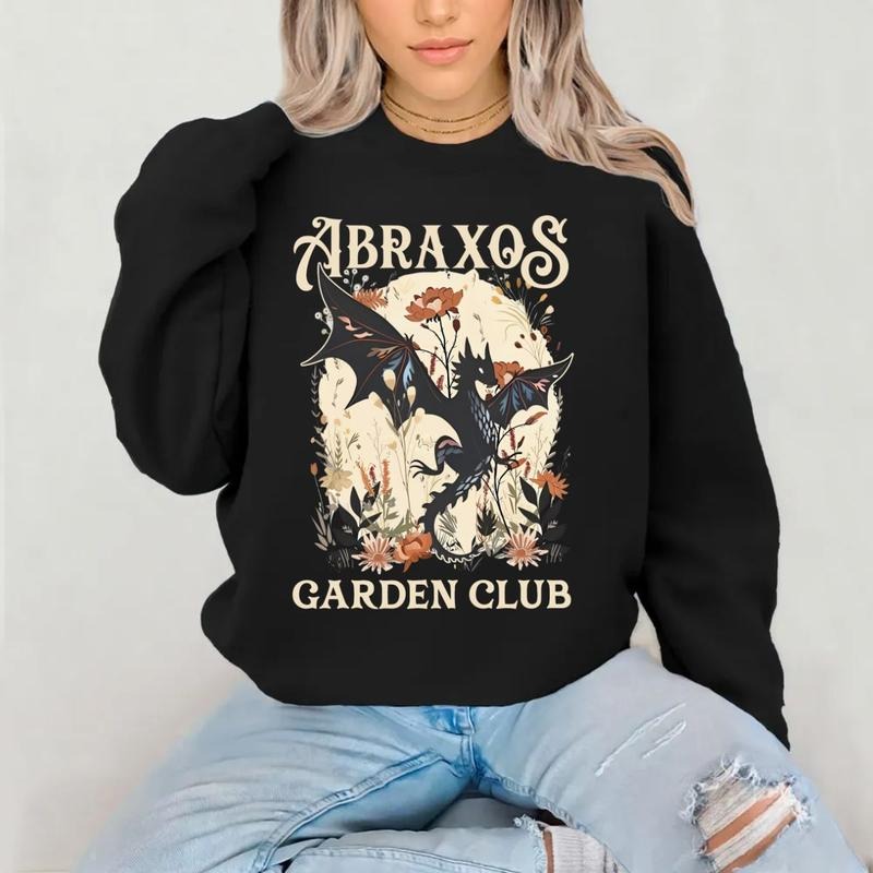 Abraxos Flower Garden Club Sweatshirt, Throne Of Glass Flower Hoodie, Throne Of Glass Tshirt, Fantasy Book Lover Shirt,...