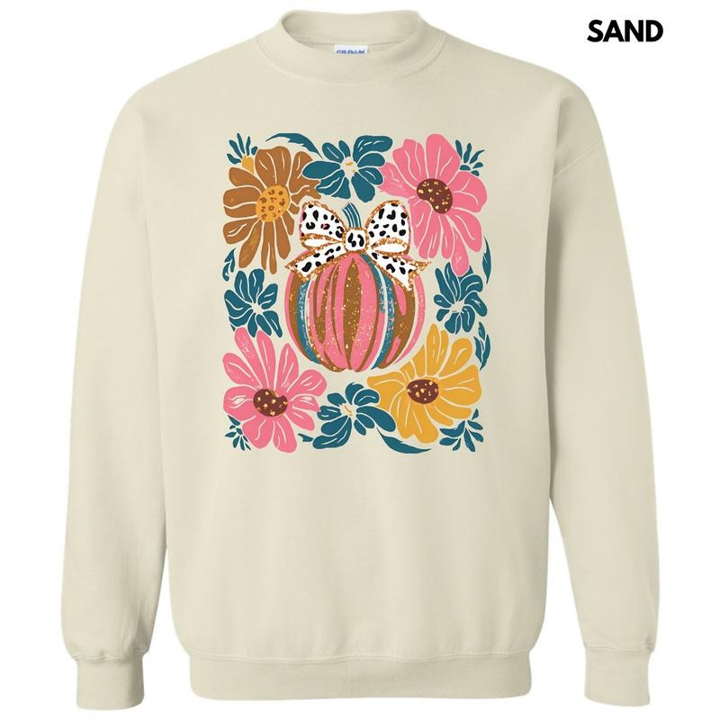 Abstract Flowers & Pumpkin Sweatshirt 'NLB' T-Shirts, Hoodie | HypeDripTees.com