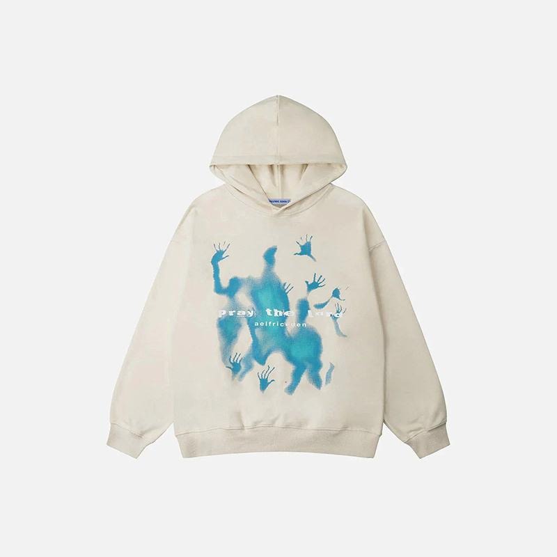 Abstract Shadow Print Unisex Streetwear Casual Cotton Hoodie Menswear Pullover Tops Sweatshirts T-Shirts | HypeDripTees.com