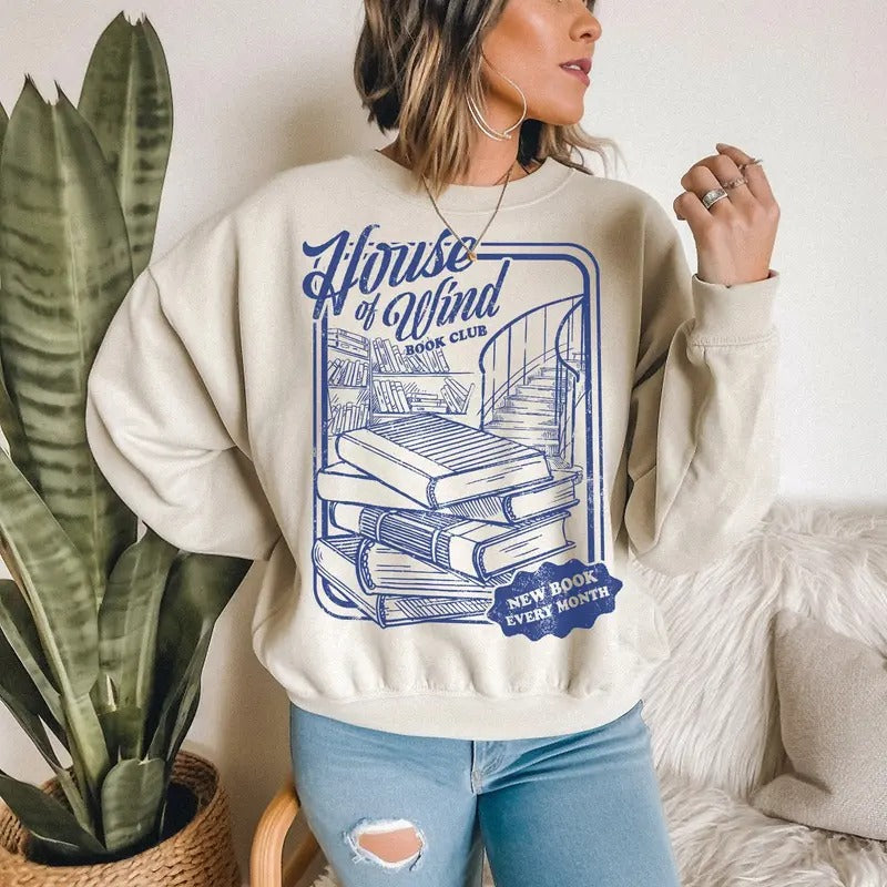 Acotar House Of Wind Book Club Sweashirt, Night Court Velaris Shirt, House Of Wind Sweatshirt, Library SJM Merch, Fantasy...