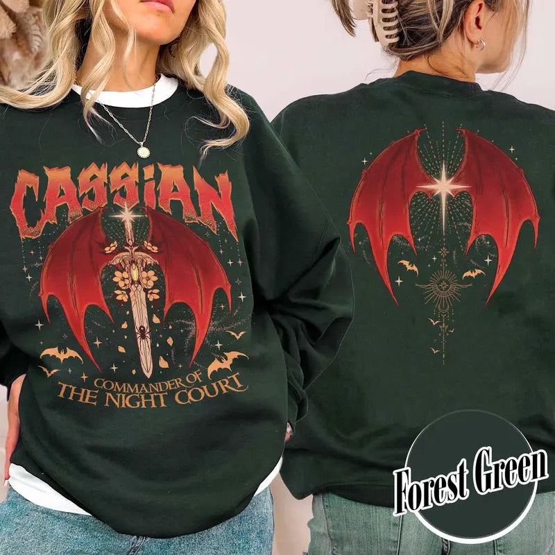 Acotar Shirt Cassian Sweatshirt, Velaris City Of Starlight Acotar Two-sided Shirt, The Night Court Shirt, Court Of...