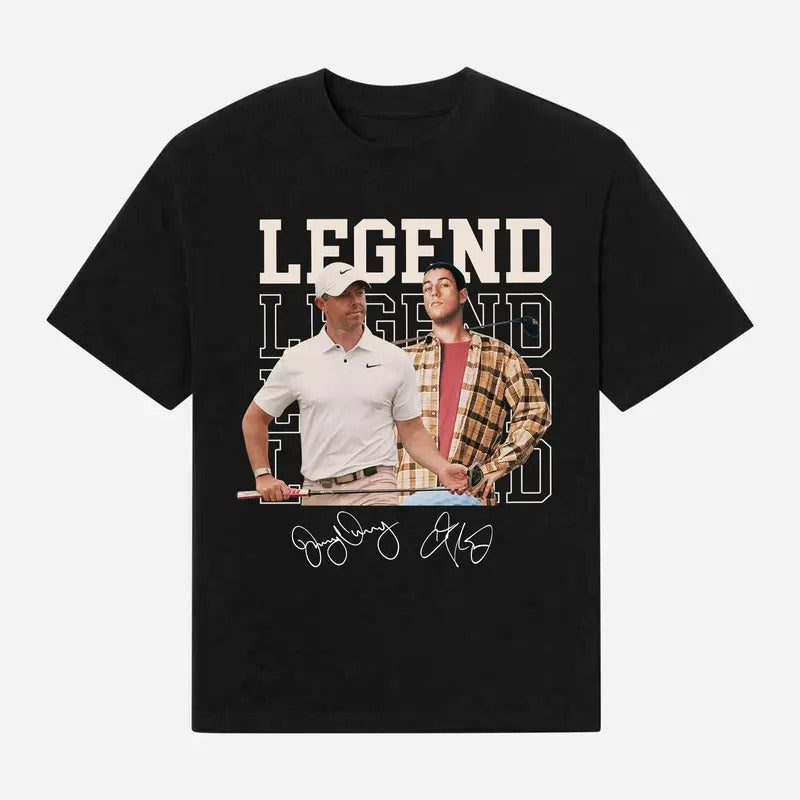 Adam Sandler & Rory McIlroy Shirt, Casual Fit, Medium Fabric, Machine Washable, 100% Cotton
