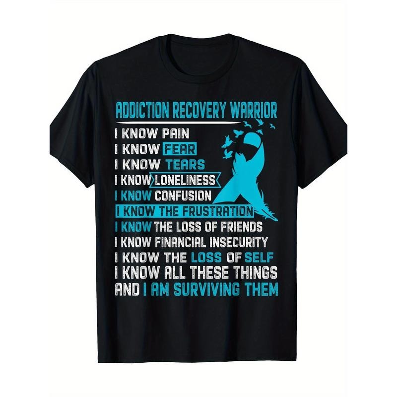 Addiction Recovery Warrior Shirt For Women Men T-Shirt 100% Cotton Made in USA Hoodie, Sweatshirt | HypeDripTees.com