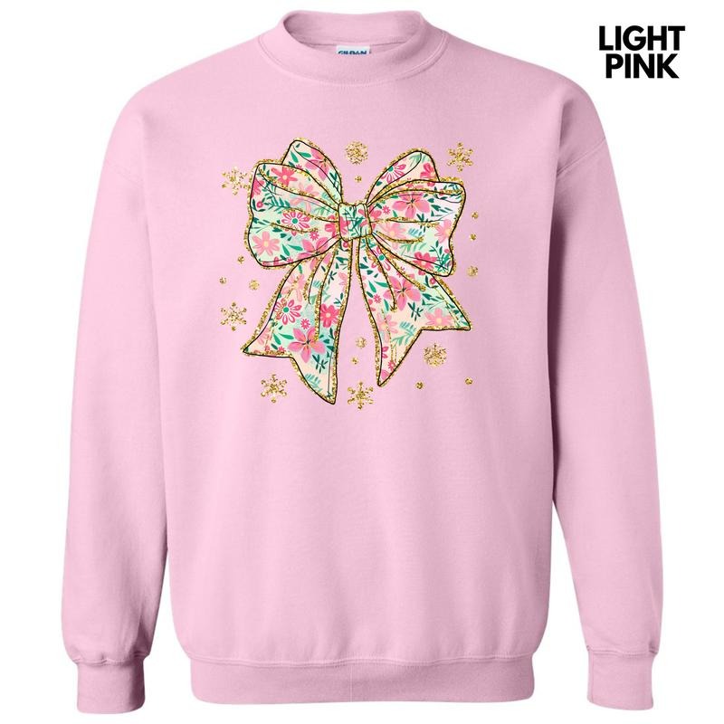 Adorable Big Floral Bow Sweatshirt 'NLB' T-Shirts, Hoodie | HypeDripTees.com