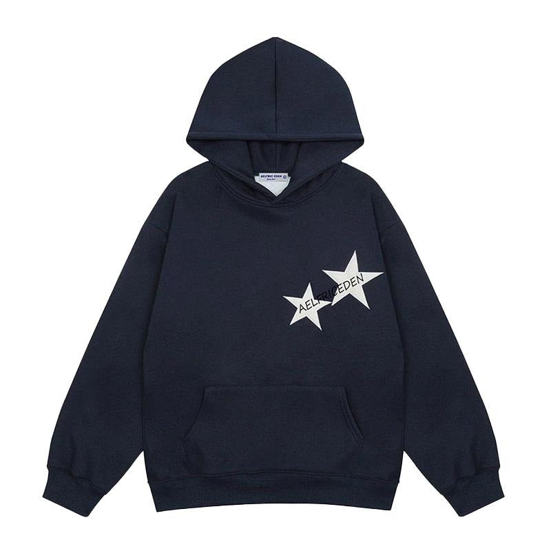 Aelfric Eden Star Print Color Contrast Pullover Hoodie Menswear Tops Sweatshirts T-Shirts | HypeDripTees.com