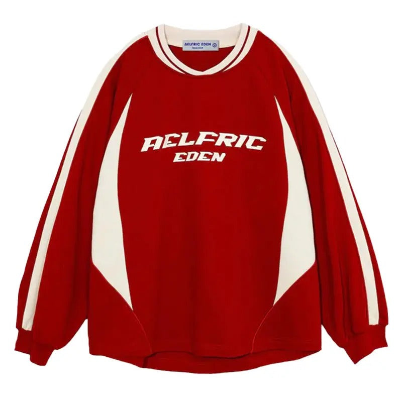 Aelfric Eden Unisex Vintage patchwork Sweatshirt Menswear Crewneck Long Sleeve Casual Hoodie T-Shirts | HypeDripTees.com