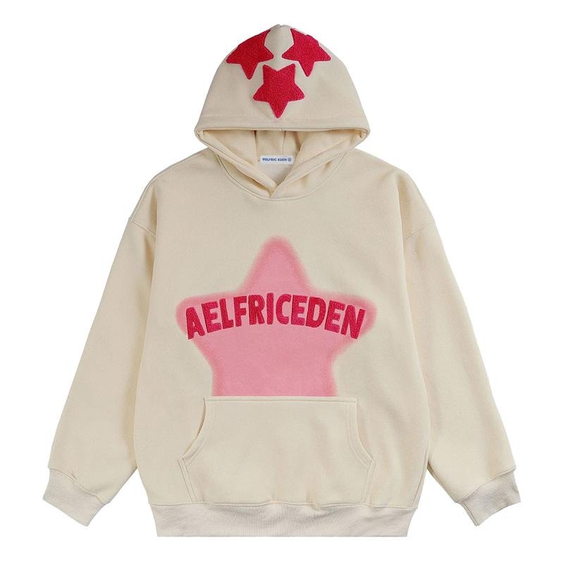 Aelfric Eden Vintage Embroidery Star Oversized Hoodie Menswear Baggy Sweatshirts T-Shirts | HypeDripTees.com