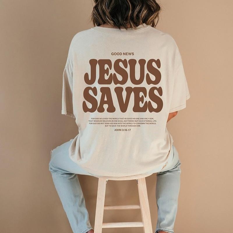 Aesthetic Jesus Saves Shirt Christian Apparel Brown Christian Shirt For Men Jesus Apparel Hoodie, Sweatshirt