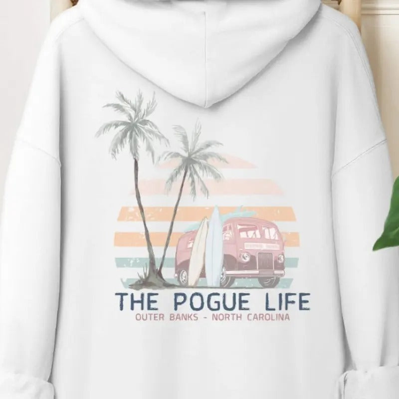 Aesthetic Outer Banks Hoodie The Pogue Life , Obx North Carolina Vacation Beach Hoodie , Pogue Life Trendy Sweatshirt...