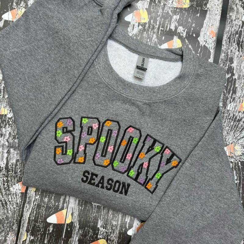 Aesthetic Spooky Season Embroidered Crewneck Sweatshirtstyle{n002}2 T-Shirts, Hoodie, Sweatshirt | HypeDripTees.com
