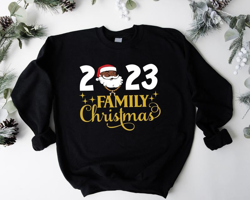 Afro Family 2023 Sweatshirt For Christmas, Matching Family Christmas Hoodie, Family Reunion Holiday Sweater, Afro...