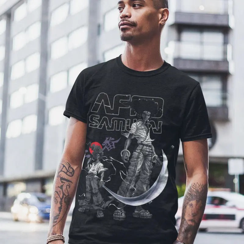 Afro Samurai Unisex T-Shirt S-4XL Afro Samurai Japanese Ninja Anime Manga Tshirt S-4XL Hoodie, Sweatshirt | HypeDripTees.com