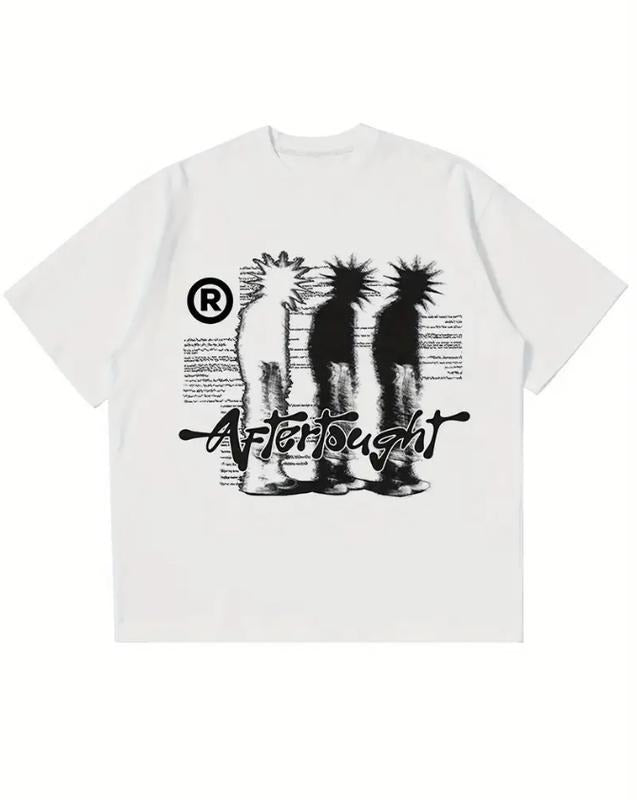 Afterthought Graphic T-shirt, Crew Neck Tee, Y2K Short Sleeve Top, Spring Summer Streetwear for Women Hoodie, Sweatshirt