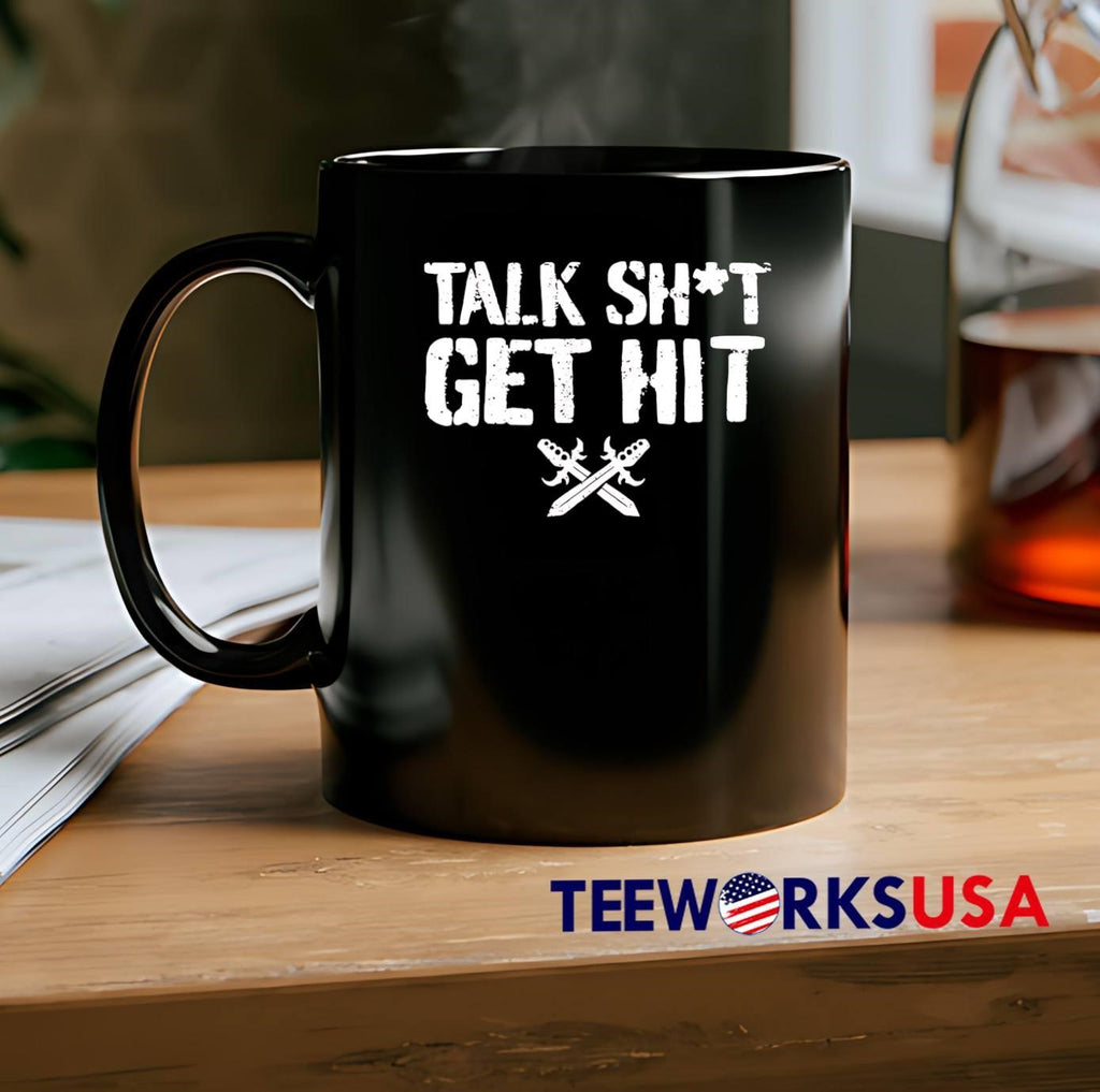 Aggressive Apparel Talk Shit Get Hit Crossed Daggers T-Shirt