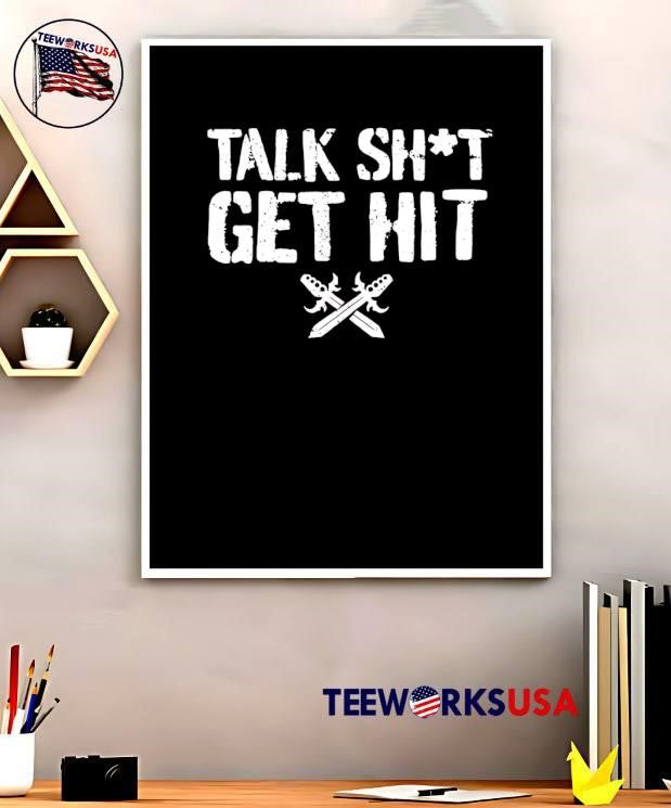 Aggressive Apparel Talk Shit Get Hit Crossed Daggers T-Shirt