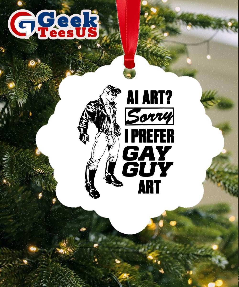 Ai art sorry I prefer gay guy art Ornament