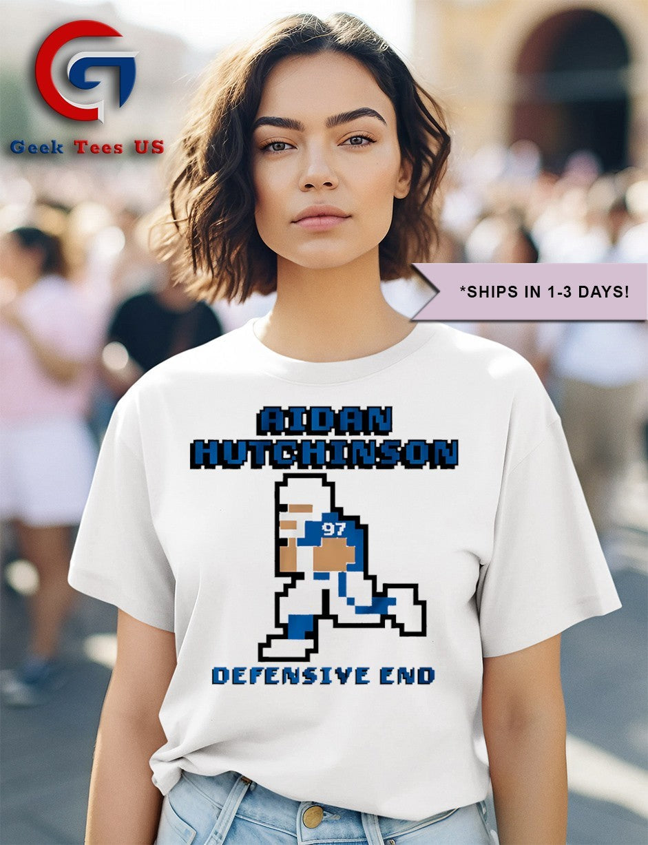 Aidan Hutchinson Detroit Lions football Defensive End 8 bit shirt
